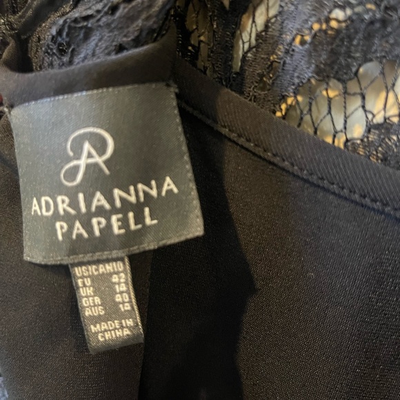 Adrianna Papell Kimono Sleeve Lace And Jersey Combo Dress, Black - NWT - Picture 6 of 7